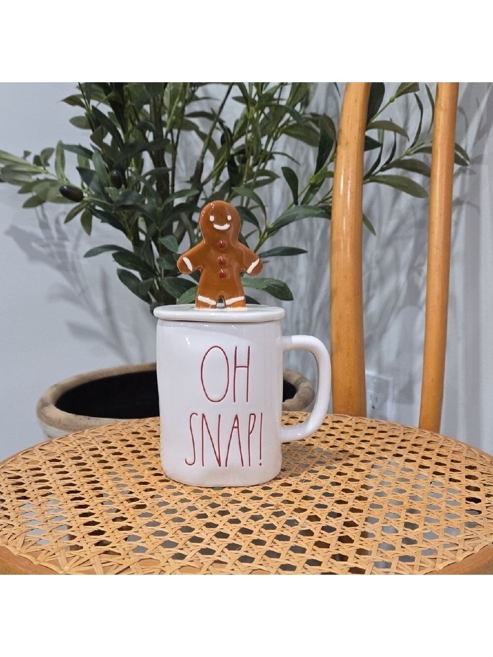 Rae Dunn "Oh Snap" Holiday Mug with Gingerbread Lid